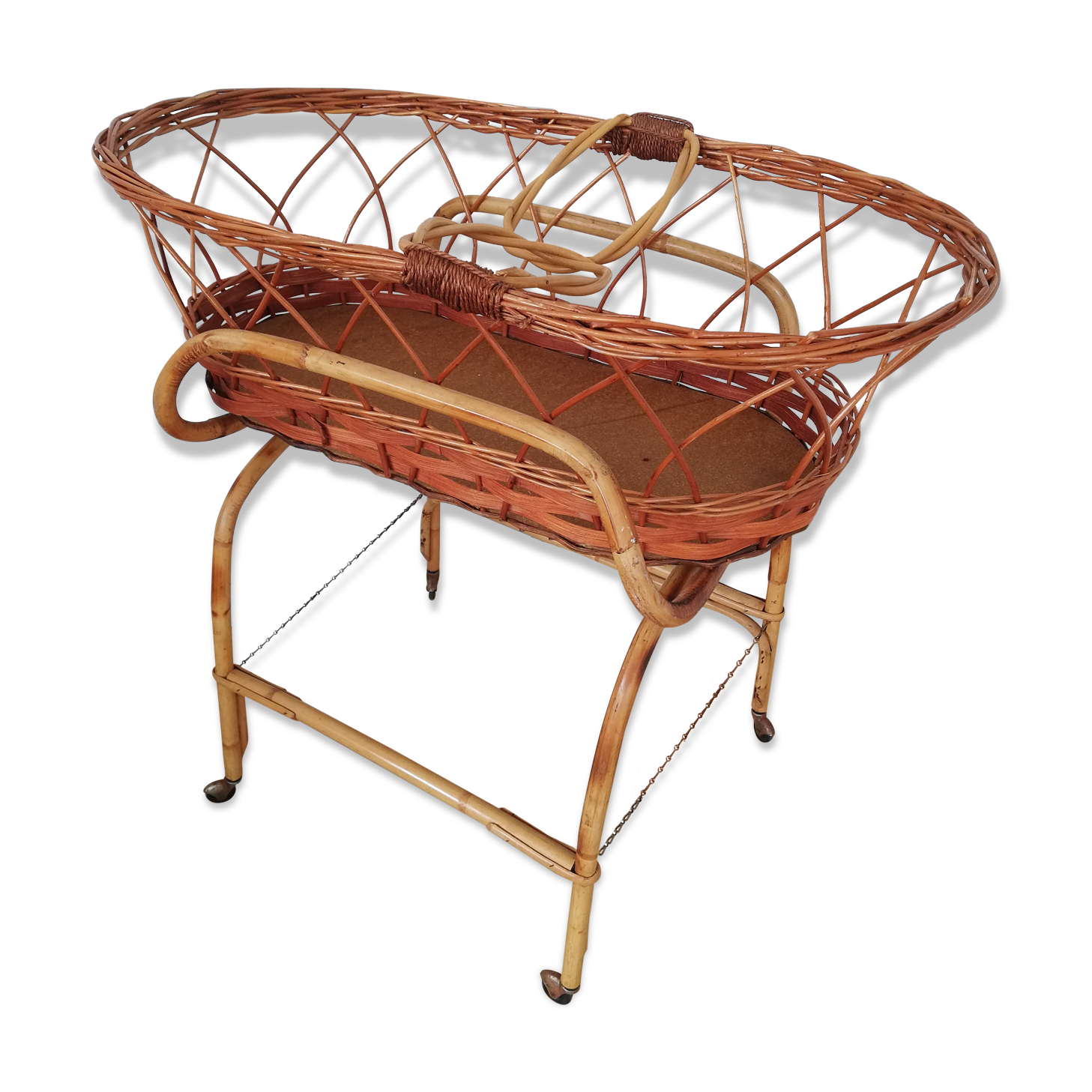 Couffin in rattan 60s