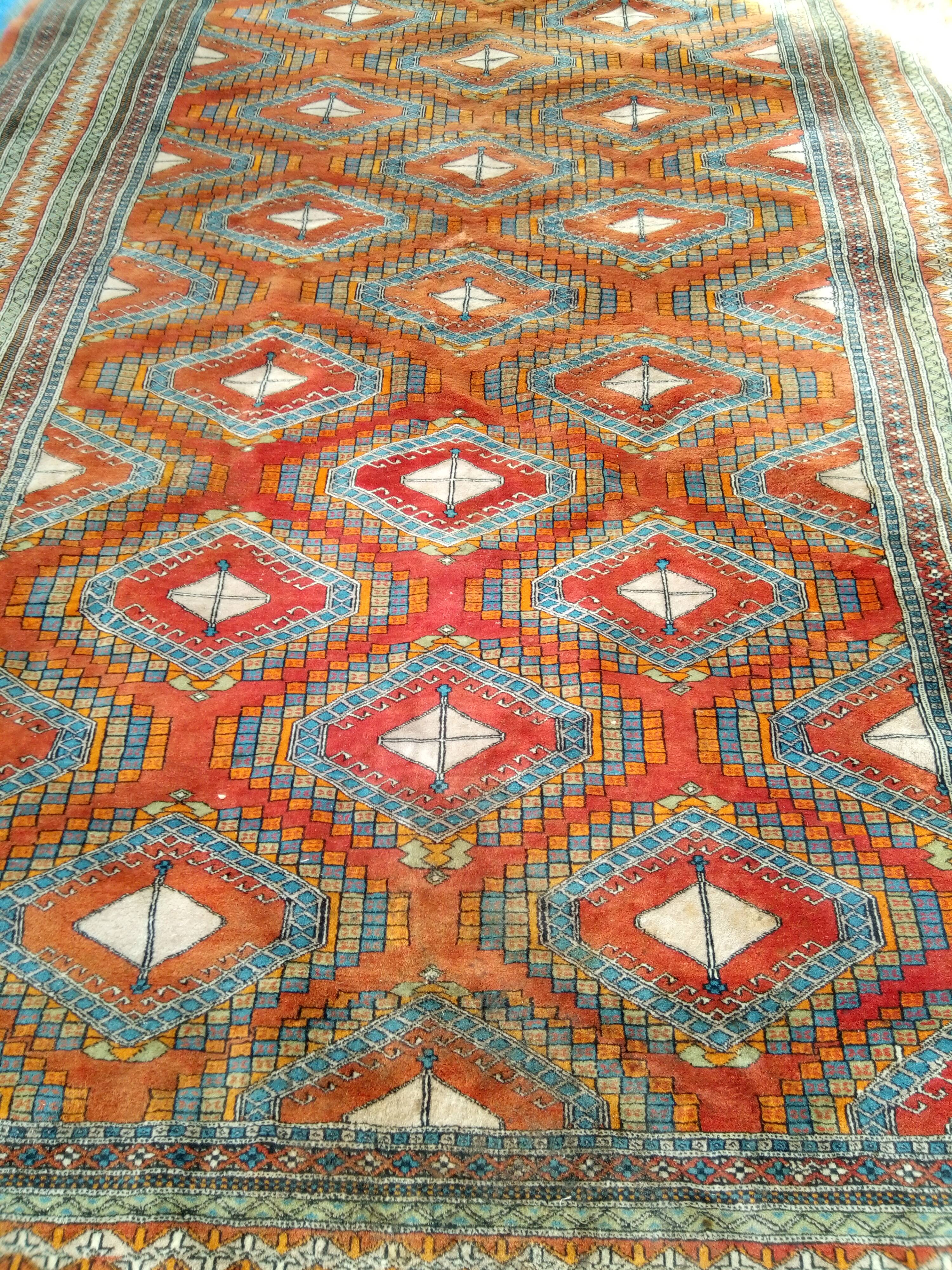Old oriental rug made hands 280x195cm