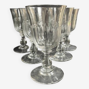 6 19th century water glasses – Establishments Legras