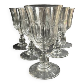 6 19th century water glasses – Establishments Legras