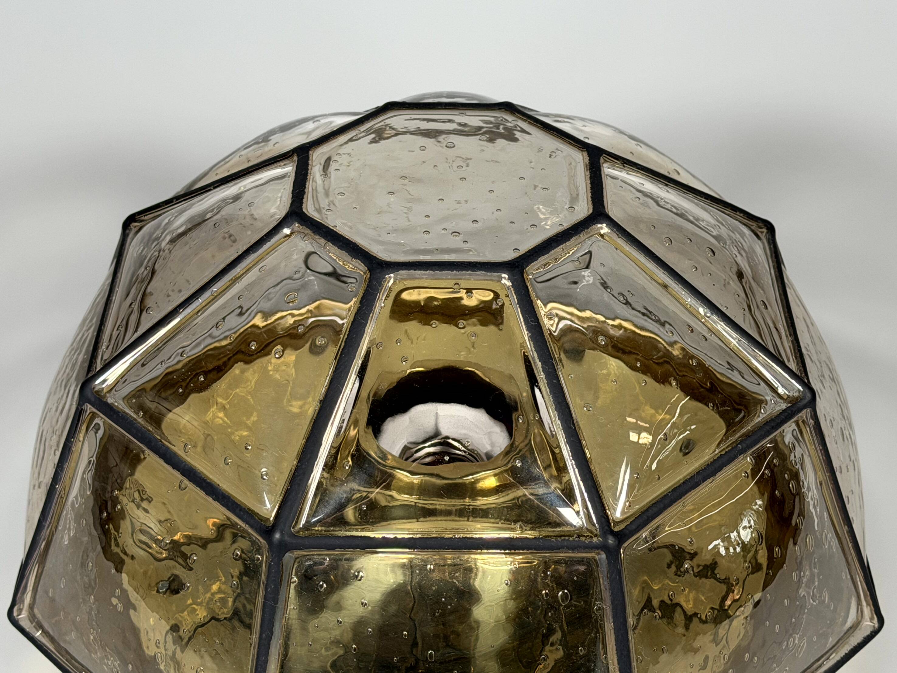 1960s 1970s Ceiling Lamp Flush Mount by Glashütte Limburg Germany