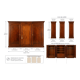 Large solid cherry wood wardrobe in Louis-Philippe style – dismountable