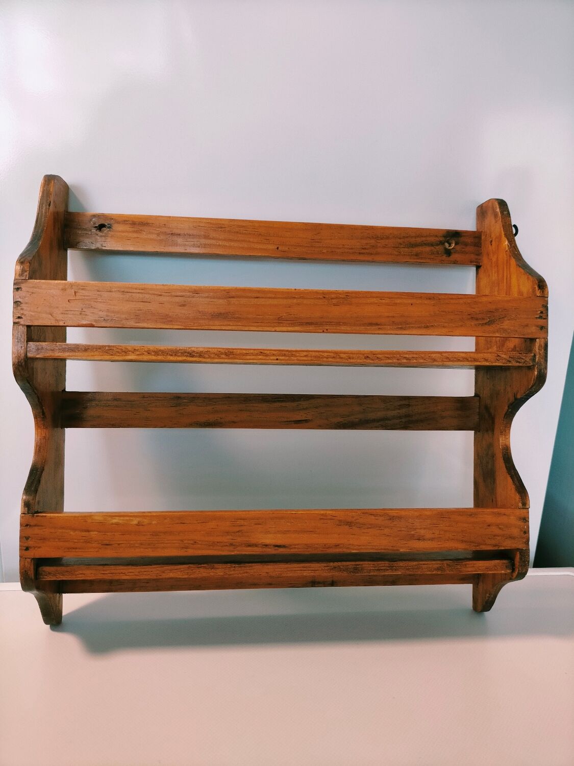 Vintage wooden wall shelf