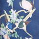 Wooden screen painted hand decorating birds