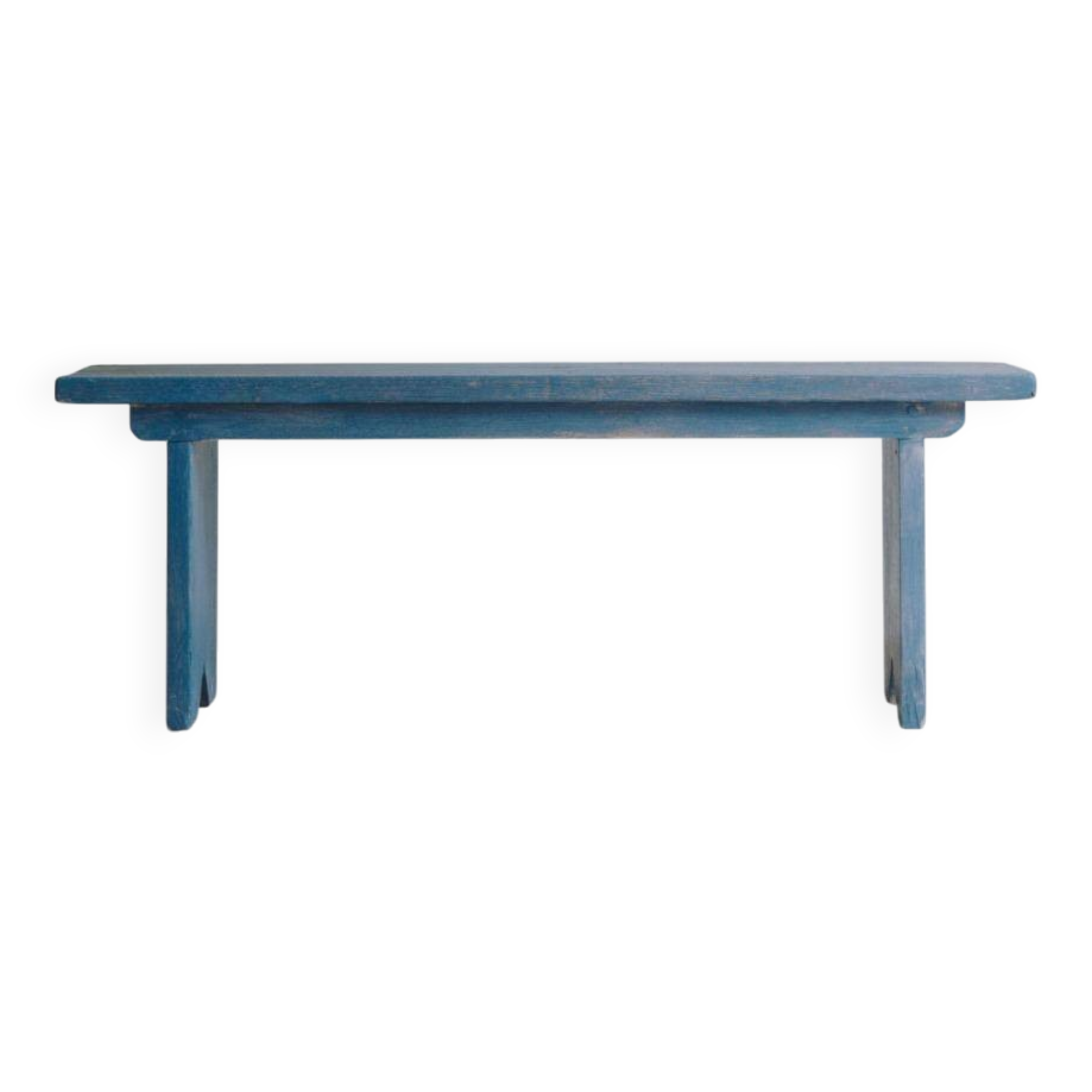 Bench in gray oak with blue hues