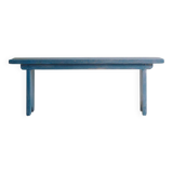 Bench in gray oak with blue hues