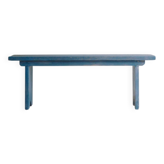 Bench in gray oak with blue hues