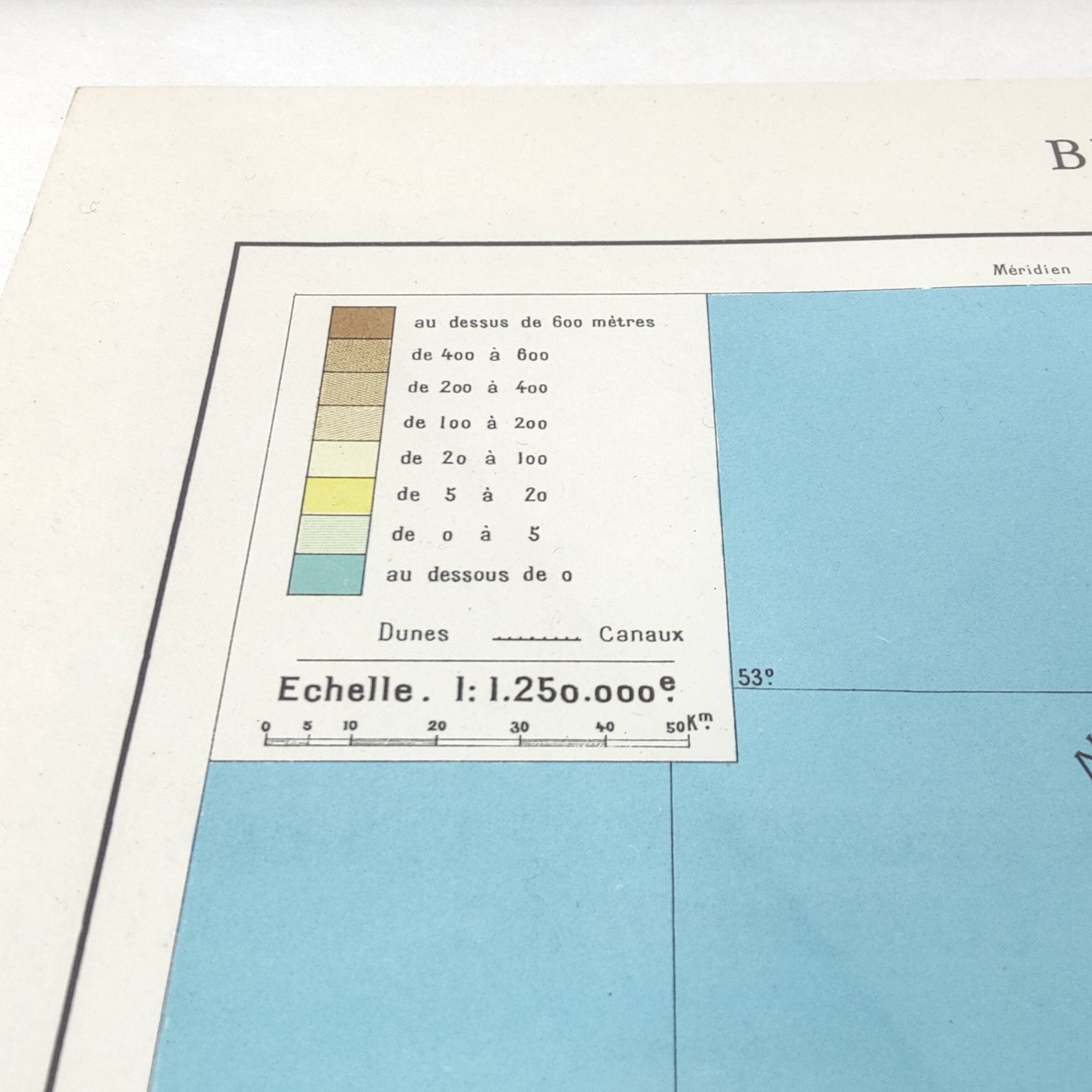 Vintage map of Netherlands Belgium Luxembourg 43x43cm from 1950