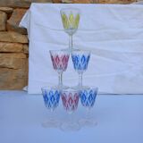 6 Arlequin VMC Reims aperitif or liqueur glasses