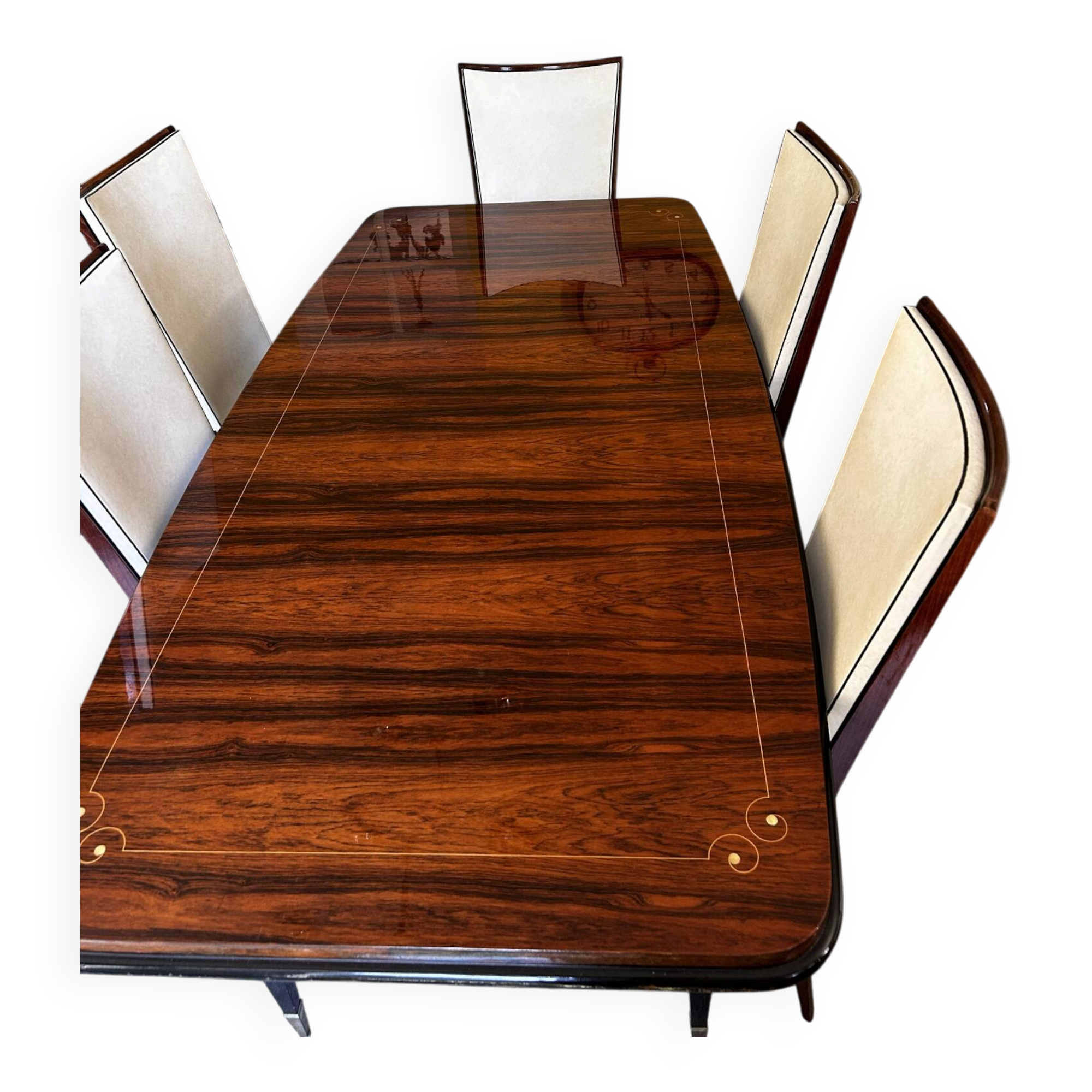 Rio Rosewood Dining Set & 6 Chairs – Art Deco / 1950s
