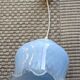 Vintage blue tulip opaline pendant light