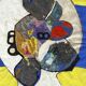 Sonja sekula (1918-1963) peinture huile sur papier  composition abstraite