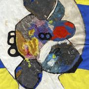 Sonja sekula (1918-1963) oil painting on paper abstract composition