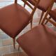 4 vintage Scandinavian chairs in light wood, 1960s.