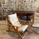 Pair of pine garden armchairs