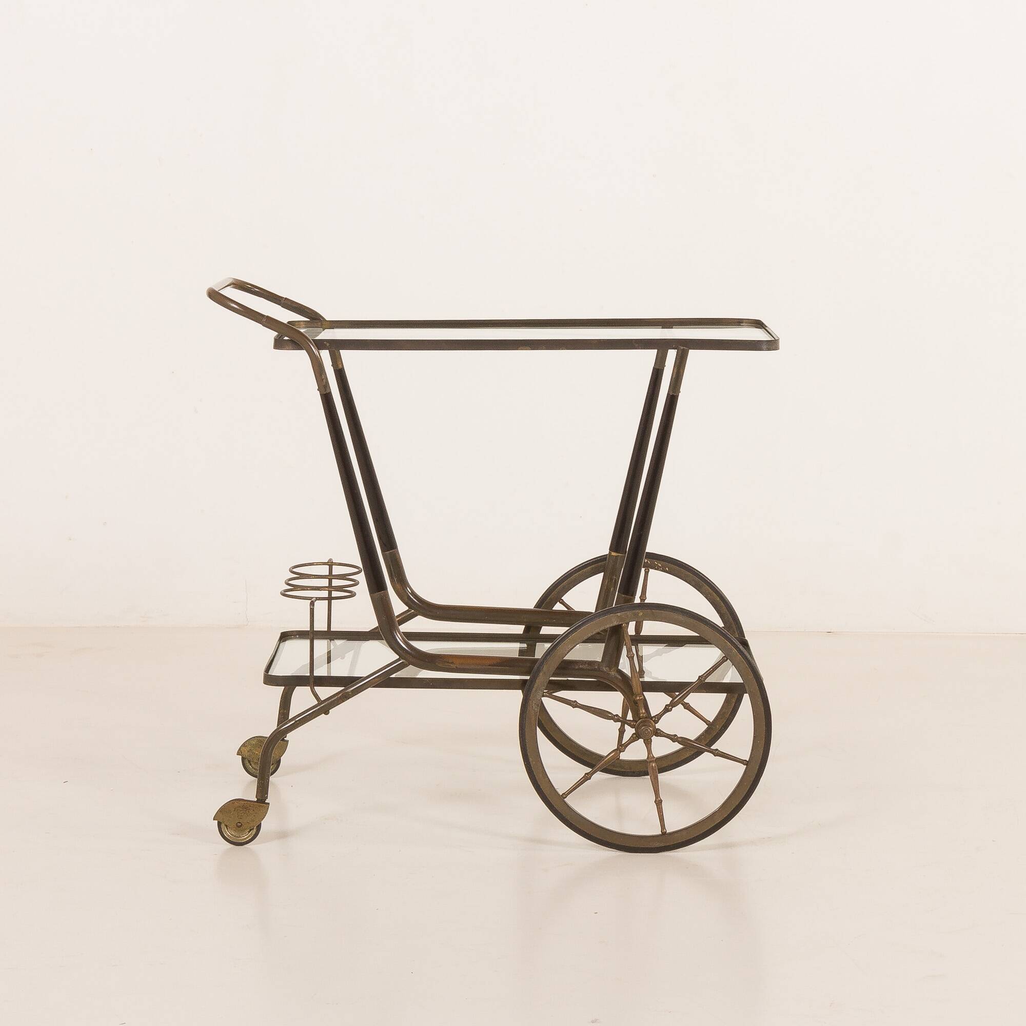 Chariot de bar italien des années 50, chariot de service attribué à Cesare Lacca.