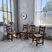 Set 4 chaises rustiques chêne De puydt, Belgique 1970