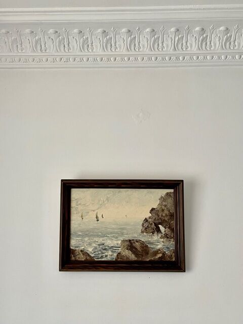 Tableau "Marine" huile sur panneau signée