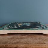 Art Nouveau trivet, glazed ceramic, signed