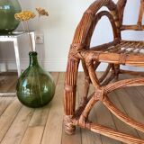 Pair of rattan armchairs 50s