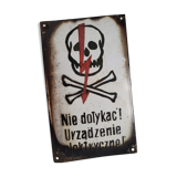 Skull 1 straight flash enamel plate