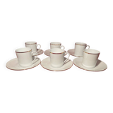 Deshoulières Limoges café service 6 cups + 6 saucers white porcelain