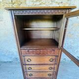 Meuble de rangement vitrine à 5 tiroirs style directoire