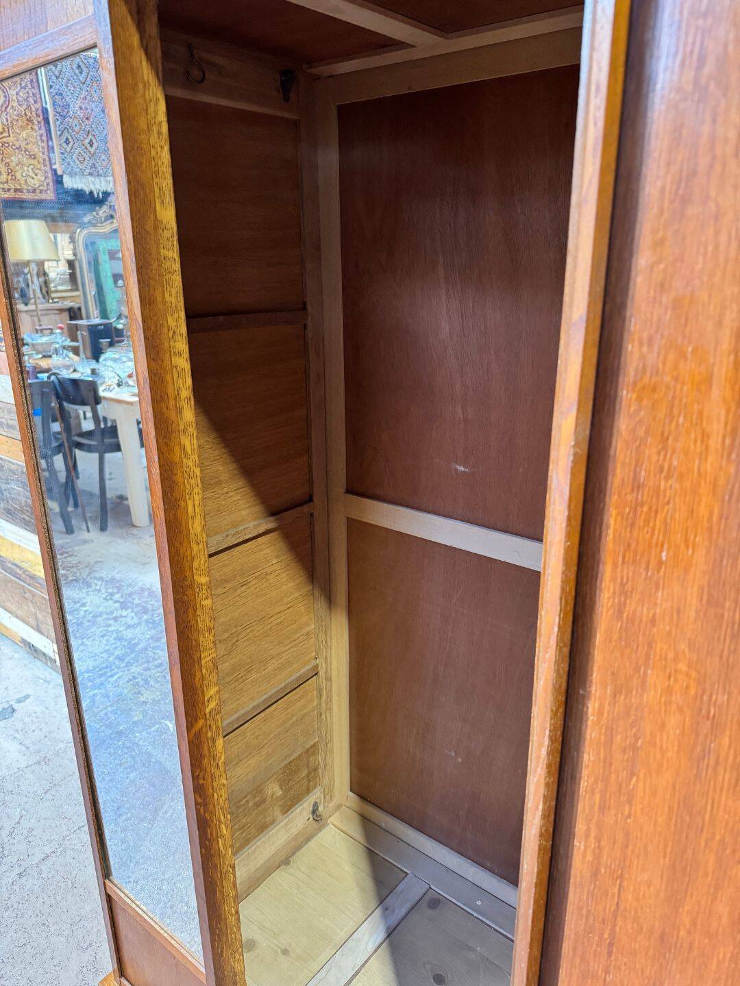 Vintage sliding door wardrobe with mirror - 1970s