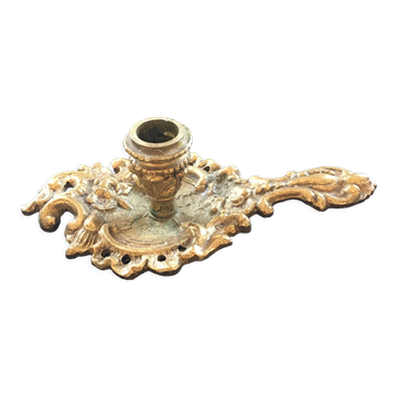 Rocky bronze candlestick gilded