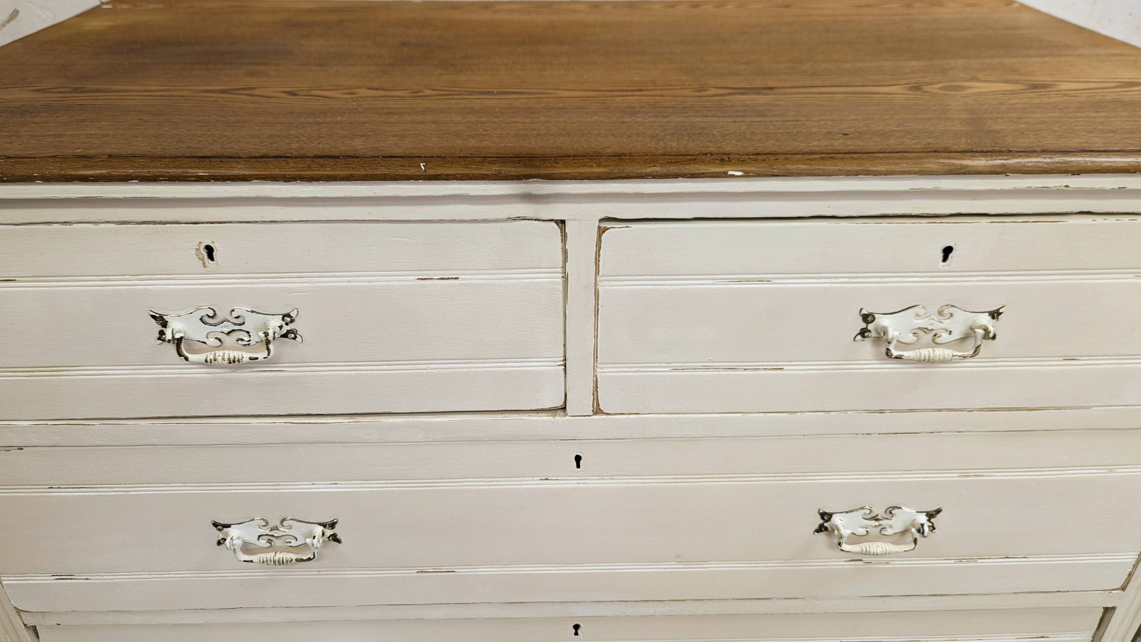 Old English chest of drawers with Gusravian shabby chic patina