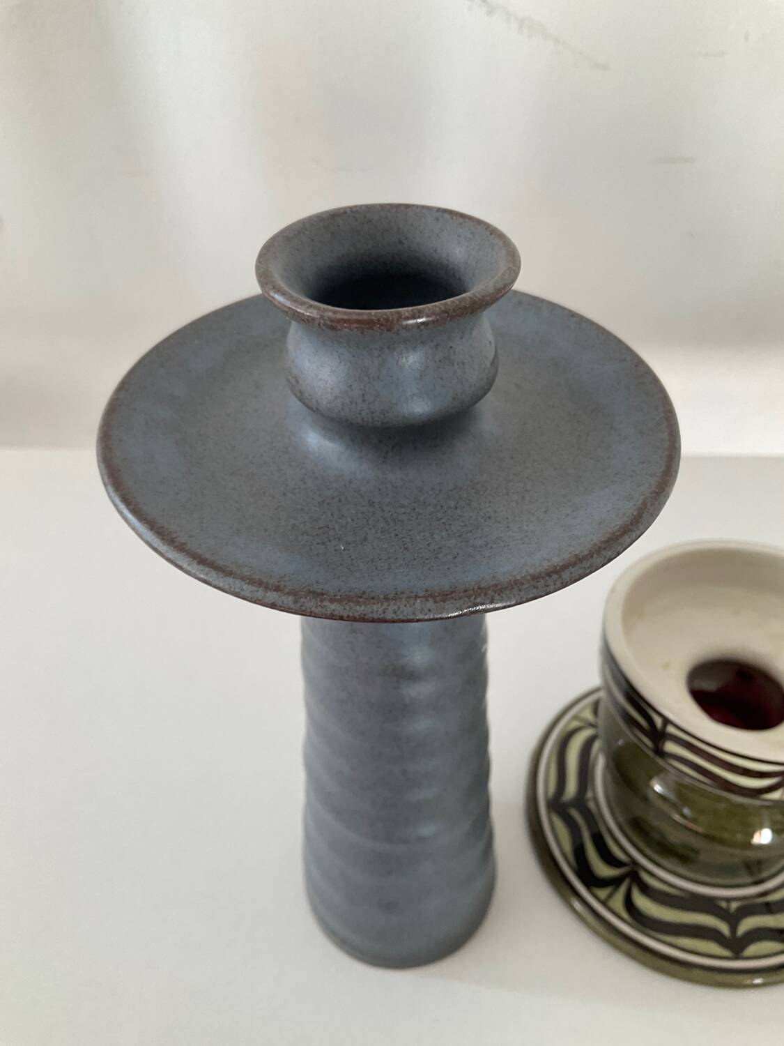 Trio of vintage ceramic candlesticks from the 70s