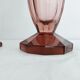 Pair of dark pink crystal vase art deco