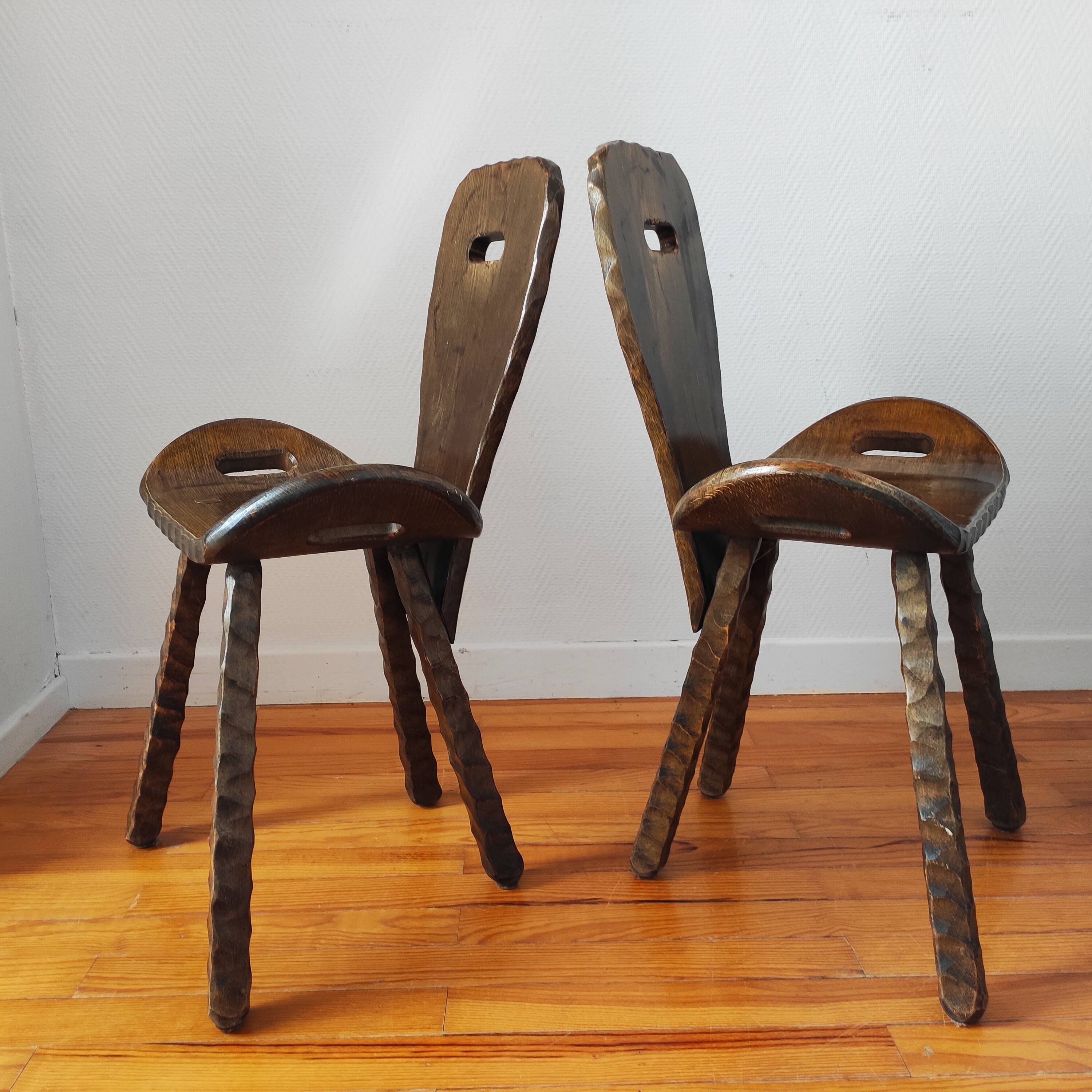 French brutalist vintage chairs from the 60s-70s.