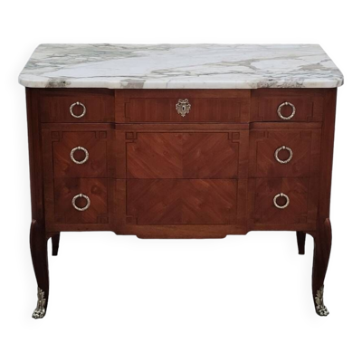 Commode Transition Louis XV Louis XVI bois de rose 19ème