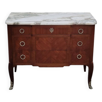 Transition Louis XV Louis XVI rosewood chest of drawers 19th