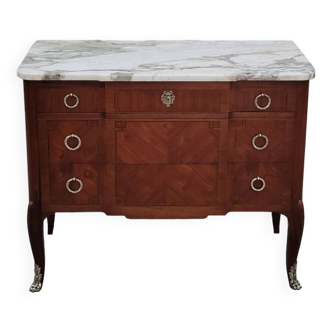 Commode Transition Louis XV Louis XVI bois de rose 19ème