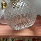 Pair of chiseled glass wall sconces