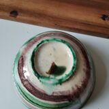 Large vintage enamelled bowl or salad bowl, rustic style