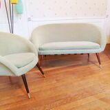 Sofa sofa shell round 2 places grey