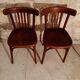 Pair of curved wooden bistro chairs 4 50s bars