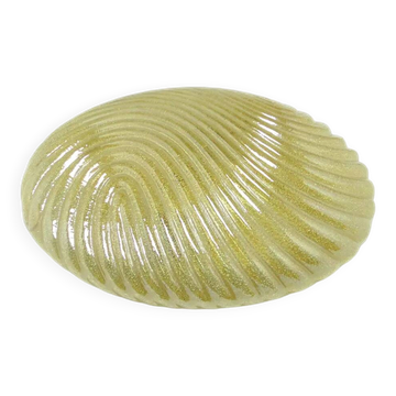 Mid-century modern ceiling lamp, yellow glass, Belgium, 1970s.