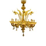 Large Venetian Murano Glass Chandelier 10 Lights 1950’s