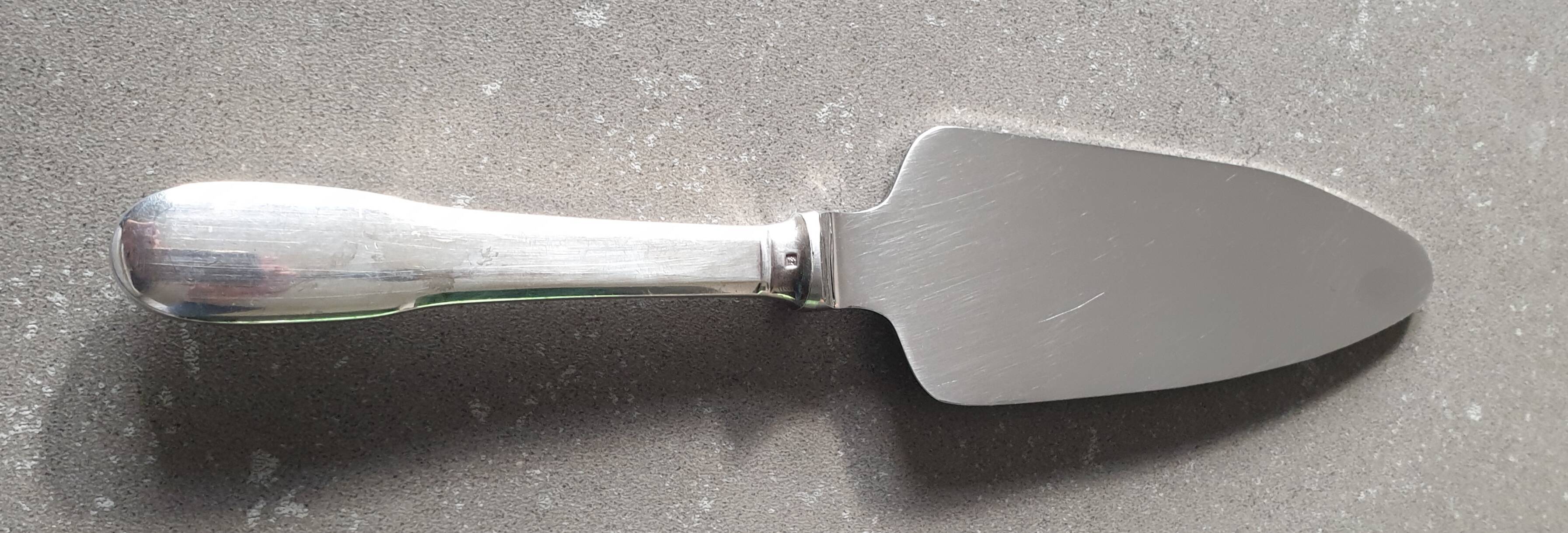 Set of 12 dessert forks and a cake server.