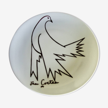 Vintage porcelain plate by jean cocteau 1970