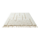 White Moroccan rug with a graphic pattern.