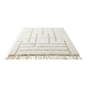Tapis marocain blanc à motif graphique