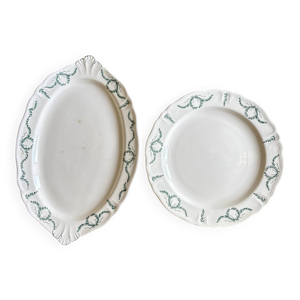 Lot de 2 plats ancien - terre fer