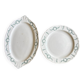 Lot de 2 plats ancien en terre de fer - Villey de Longchamp