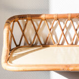 Wall shelf in rattan and formica