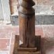Vintage turned wooden press screw column